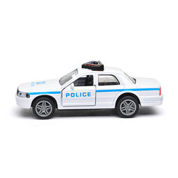 Белая инерционная служебная машинка Купе die-cast,1:32, открывающиеся двери