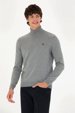 U. S. Polo Assn Мужской серый меланжевый базовый свитер