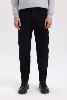 Прямые габардиновые брюки с карманами-карго и карманами Relax Fit - Defacto фото 4