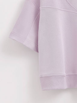 CONTE Комбинированная футболка из футера c вставками в рубчик LD 2573 lavender