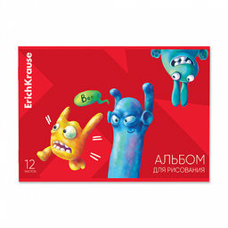 Цена за 5 шт. Альбом для рисования на скобе ErichKrause Jolly Friends, А4, 12 листов_MIX-PACK  фото 4