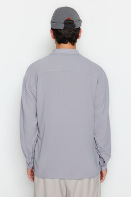 TRENDYOL MAN Beyaz Oversize Fit Apas Yaka Yazl?k Keten Gorunumlu Gomlek TMNSS23GO00053 - Trendyolmilla фото 57