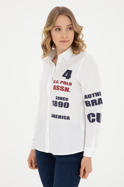 U. S. Polo Assn / Женская белая рубашка с длинным рукавом - U.s. polo assn фото 10