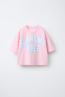 CAMISETA VARSITY TEXTO / Rosa / Blanco - Zara фото 2