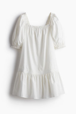 Vestido de popelina con manga puffy