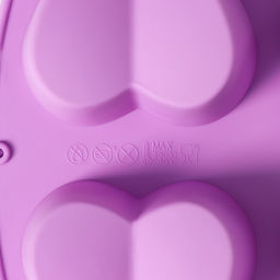 Форма для выпечки Доляна Сердце напополам, силикон, 25.8?17?3.2 см, 6 ячеек (7?6.5?3 см), розовая