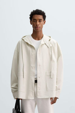 OVERSIZE FIT HOODED OVERSHIRT - Zara фото 2