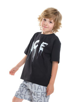 Футболка с принтом ICE 22-9014 черный - Mini maxi фото 9