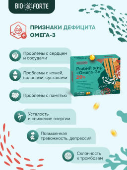Рыбий жир Омега-3 BioForte, 100 капсул