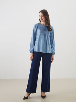 Bisiklet Yaka Nak??l? Bluz