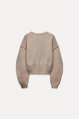 PLAIN KNIT SWEATER WITH VOLUMINOUS SLEEVES - Zara фото 6