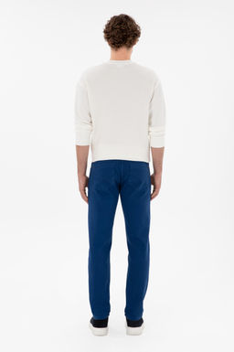 Erkek Slim Fit _ndigo Kanvas Pantolon