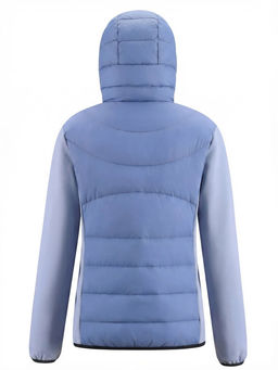 Куртка женская гибридная стёганая с капюшоном с графеновой подкладкой синего цвета 9630_1S