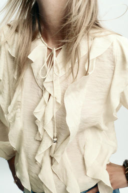 ROMANTIC RUFFLED BLOUSE - Zara фото 3