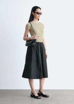 Falda midi de sarga fruncida - H&m фото 7