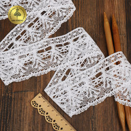 Тесьма вязаная KRUZHEVO 60мм TBY.D1011 Тонкая нить цв.01 белый уп.10м