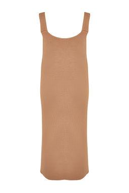 TRENDYOLMILLA Siyah Maxi Triko V Yaka Jile Elbise TWOAW24EL00011 фото 22