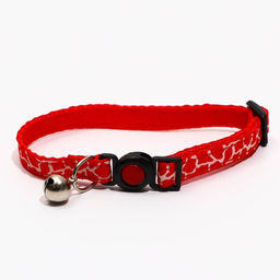 Ошейник кошачий Жираф, 30 х 1 см, красный