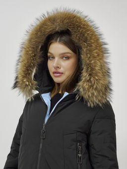 Куртка ПРЕМИУМ КЛАССА зимняя с мехом ЕНОТА, черного цвета - Mtforce фото 10