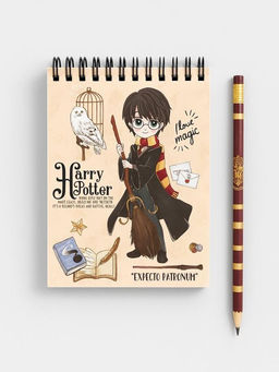 Блокнот А6 "Гарри Поттер", 60 л, клетка, на гребне, картон
