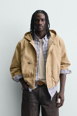 CAZADORA RELAXED FIT  CAPUCHA ALAMARES / Beige - Zara фото 2