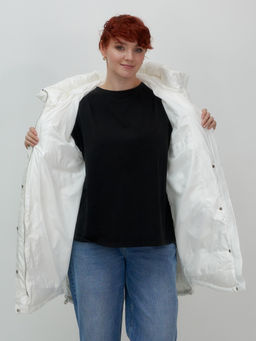 Куртка зимняя женская с капюшоном модная белого цвета 7341Bl - Visdeer фото 7