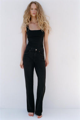 TRF WIDE-LEG MID-RISE FULL LENGTH JEANS - Zara фото 14