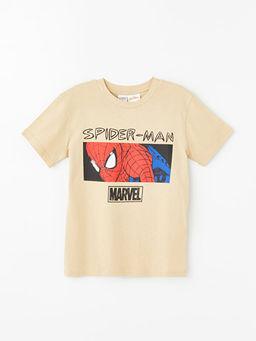 Bisiklet Yaka Spiderman Bask?l? K?sa Kollu Erkek ?ocuk Ti??rt