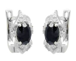 Серьги из серебра сапфир, Агата