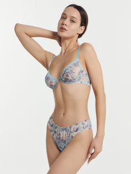 Бюстгальтер женский мятно-зеленый с крупными цветами крупные цветы на мятном 512520 - Mark formelle фото 2