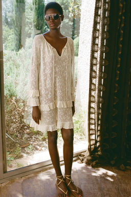 POINTELLE KNIT RUFFLE DRESS - Zara фото 2