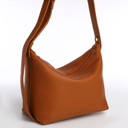 Сумка женская кросс-боди на молнии, 22×13×19 см, коричневая