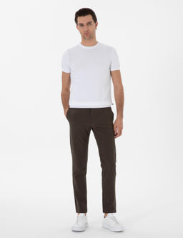 Beyaz Slim Fit Bisiklet Yaka Triko T-shirt