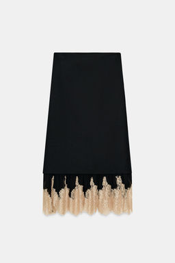 ZW COLLECTION COMBINED LACE SKIRT - Zara фото 3