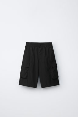 BERMUDA NYLON CARGO / Negro