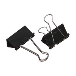 Набор зажимов для бумаг черных 41 мм 24 штук, в пластиковой тубе