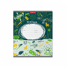 Цена за 10 шт. Тетрадь школьная ученическая ErichKrause Cosmic Trash, 24 листа, клетка (в плёнке по 10 шт.)_MIX-PACK  фото 4