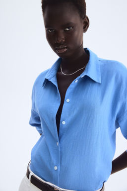 Camisa en mezcla de lino - H&m фото 5