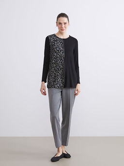 Bisiklet Yaka Desenli Bluz