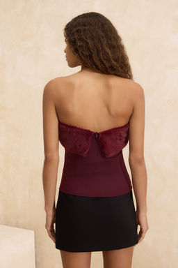 Siyah Kurk Detayl? Straplez Party Bluz TPRSS26BZ00011