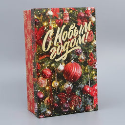 Коробка новогодняя подарочная «Ёлочные игрушки», 32.5 х 20 х 12.5 см