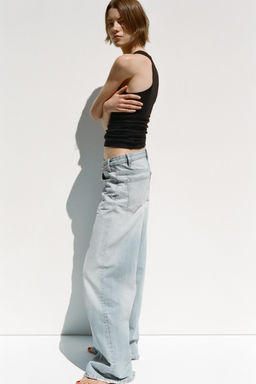 HIGH-WAIST WIDE-LEG TRF JEANS - Zara фото 47