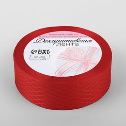 Цена за 2 шт. Лента декоративная Ромбы, 25 мм 9,1 0,5 м, цвет красный - Арт узор фото 2