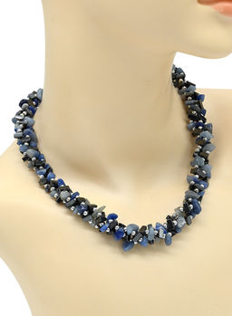 Бусы из гематита и кварца крошка 6*9мм, 45см