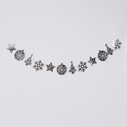 Гирлянда бумажная «Новогодняя», 230 см, серебряная