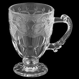 Кружка стеклянная "Один" 190мл, д7см, h10,2см, на ножке, набор 6шт, в коробке (Китай)