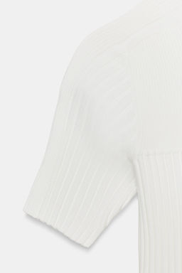 TOP CROP PUNTO RIB / Blanco - Zara фото 6