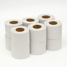 Цена за 12 шт. Туалетная бумага серая, для диспенсера, 1 слой, 130 метров