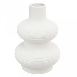 Ваза керамическая "Гвинея" 450мл, д10,3см h15см, д/горла - 2,2см, матовая, фактурная глазурь, цвет - белый, в коробке (Китай)