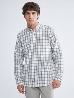 Regular Fit Uzun Kollu Ekose Gabardin Erkek G?mlek